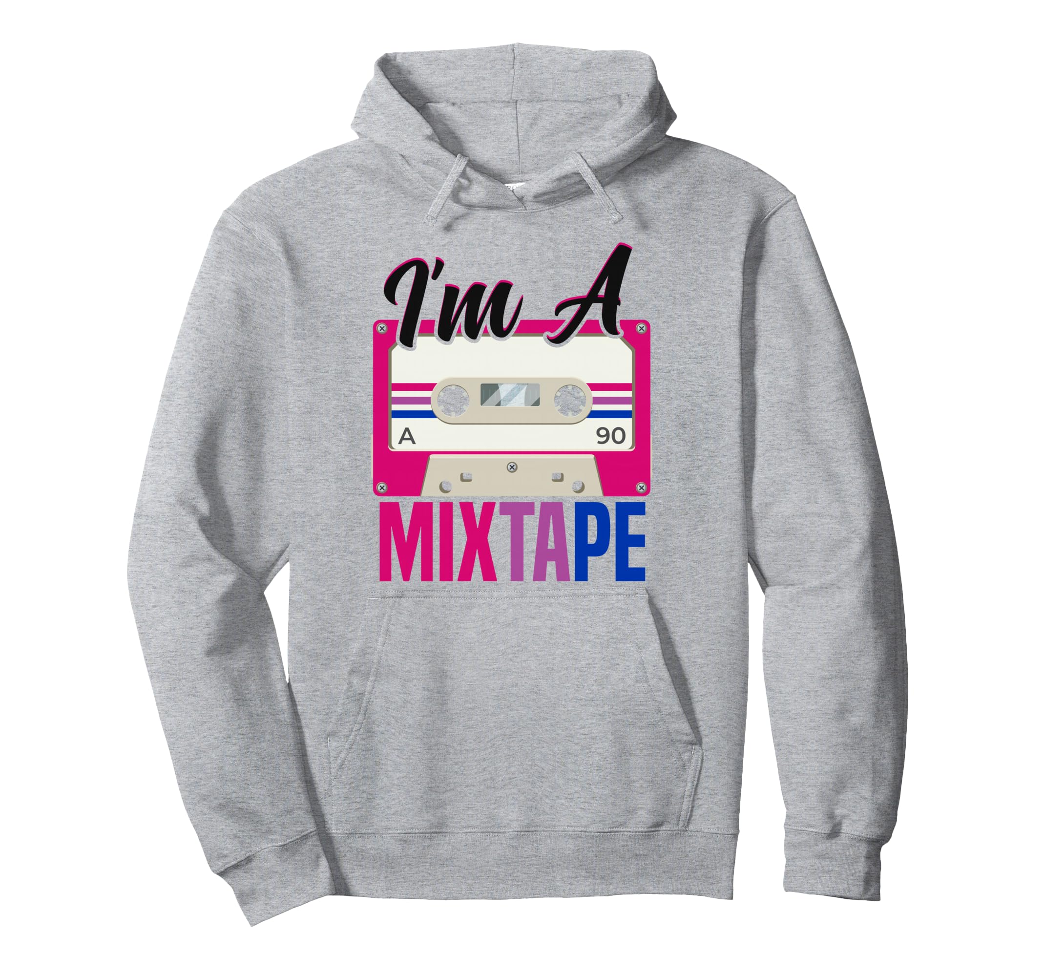 Bisexual Bi Pride Flag Colors Tape Cassette Hoodie - Graphic Print Unisex - T-Shirt, Sweatshirt, Hoodie