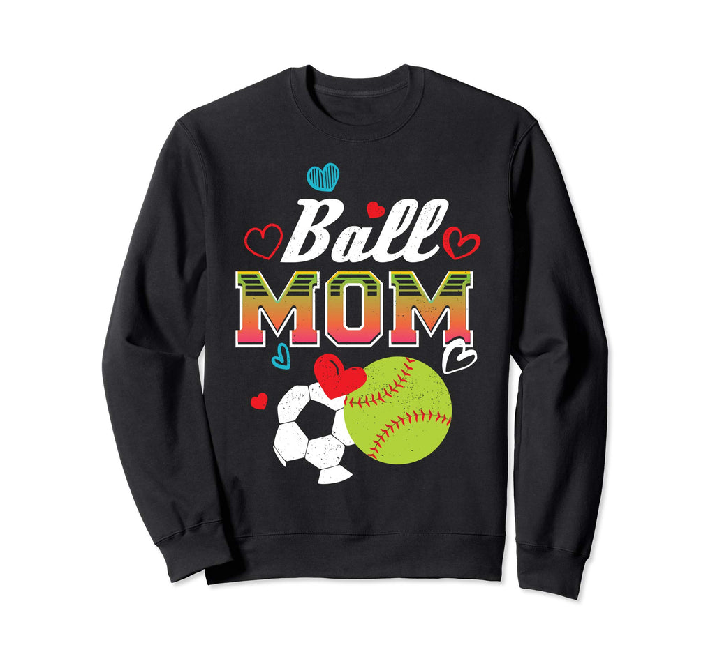 Funny Softball Soccer Heart Gift Sweatshirt - Custom Art Print for Adults - T-Shirt, Sweatshirt, Hoodie