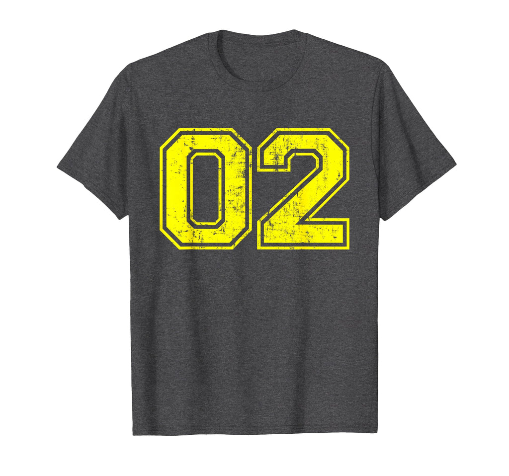 Number 02 Two Varsity Distressed T-Shirt - Fun Novelty Design Men Women - T-Shirt, Sweatshirt, Hoodie