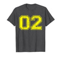 Number 02 Two Varsity Distressed T-Shirt - Fun Novelty Design Men Women - T-Shirt, Sweatshirt, Hoodie