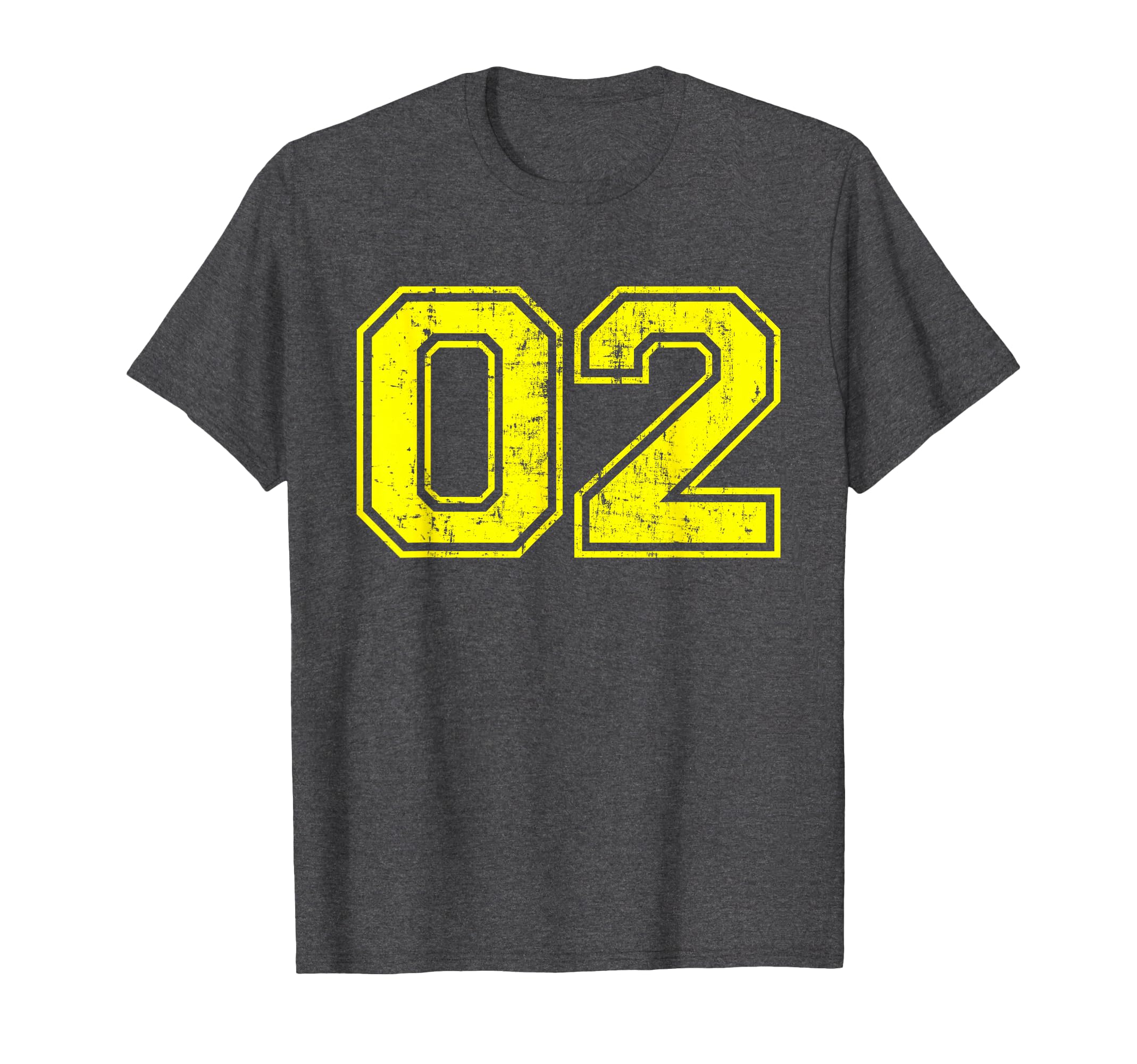 Number 02 Two Varsity Distressed T-Shirt - Fun Novelty Design Men Women - T-Shirt, Sweatshirt, Hoodie