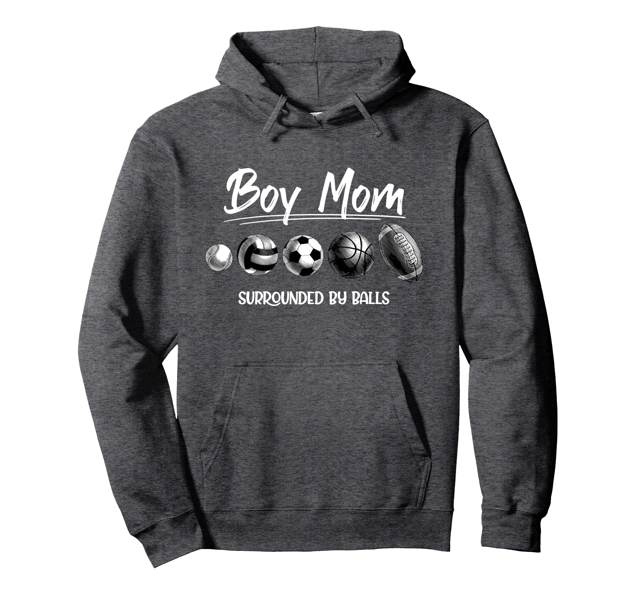 Mom Surrounded Balls Funny Ball Mothers Day Hoodie - Graphic Print Unisex - T-Shirt, Sweatshirt, Hoodie