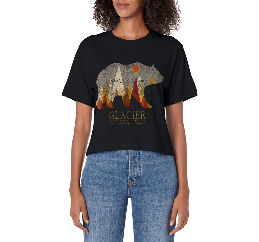 Glacier Grizzly Bear National Park Hoodie - Minimalist Print for Adults - T-Shirt, Sweatshirt, Hoodie