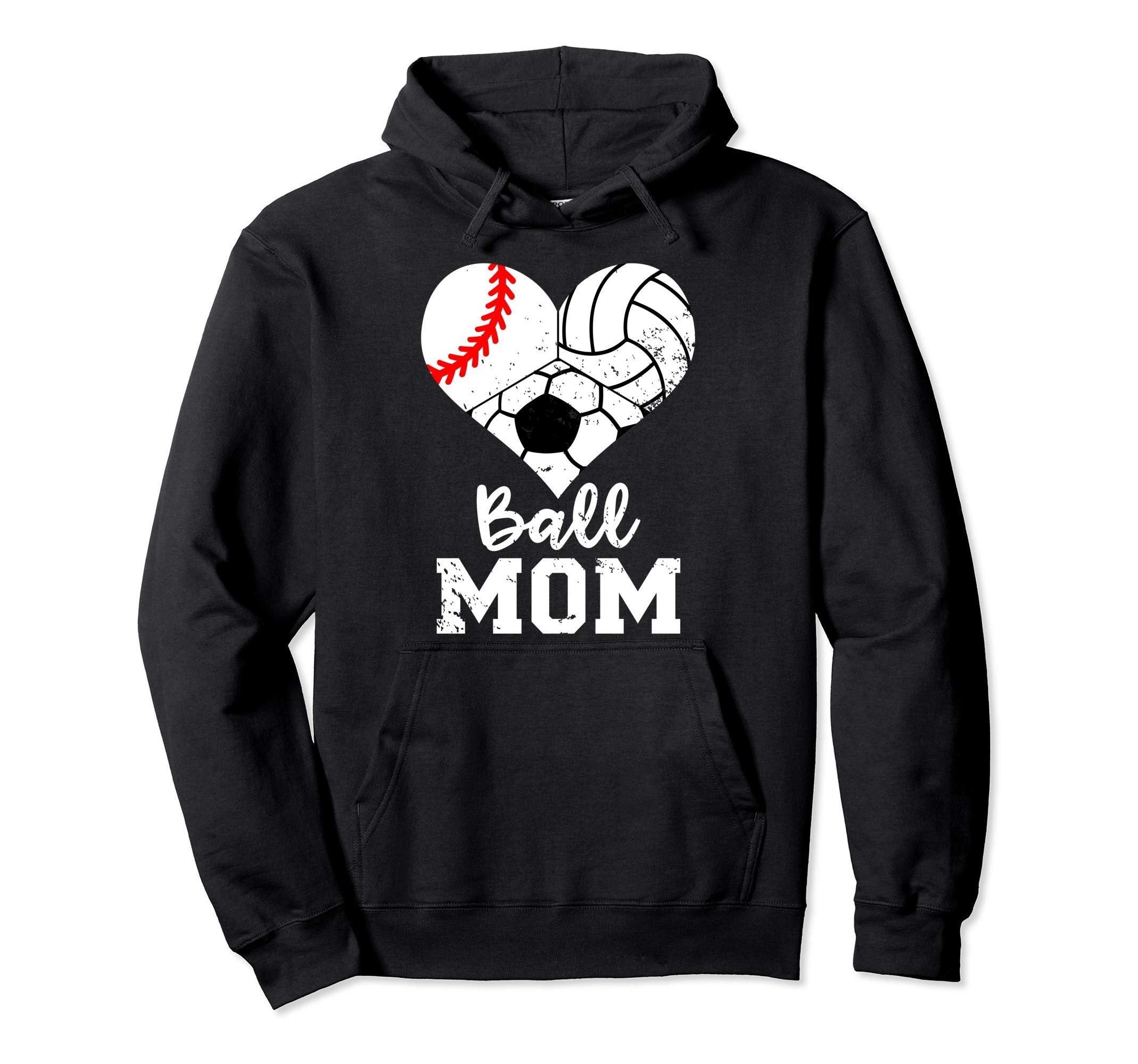 Ball Mom Funny Baseball Volleyball Hoodie - Custom Art Print Men Women - T-Shirt, Sweatshirt, Hoodie