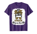 Cheer Bonus Mom Leopard Messy Bun T-Shirt - Minimalist Print for Adults - T-Shirt, Sweatshirt, Hoodie