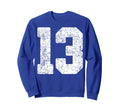 Distressed White Number 13 Jersey Sweatshirt - Custom Art Print Men Women - T-Shirt, Sweatshirt, Hoodie