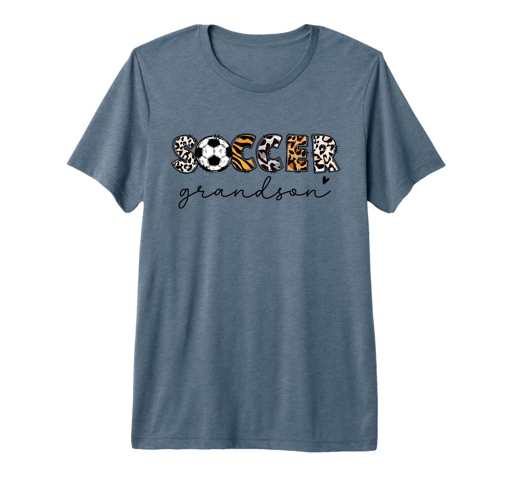 Soccer Grandson Leopard Family T-Shirt - Aesthetic Graphic for Adults - T-Shirt, Sweatshirt, Hoodie