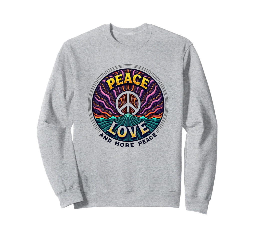 Hippie Peace Love 60S Groovy Sweatshirt - Novelty Apparel for Adults - T-Shirt, Sweatshirt, Hoodie