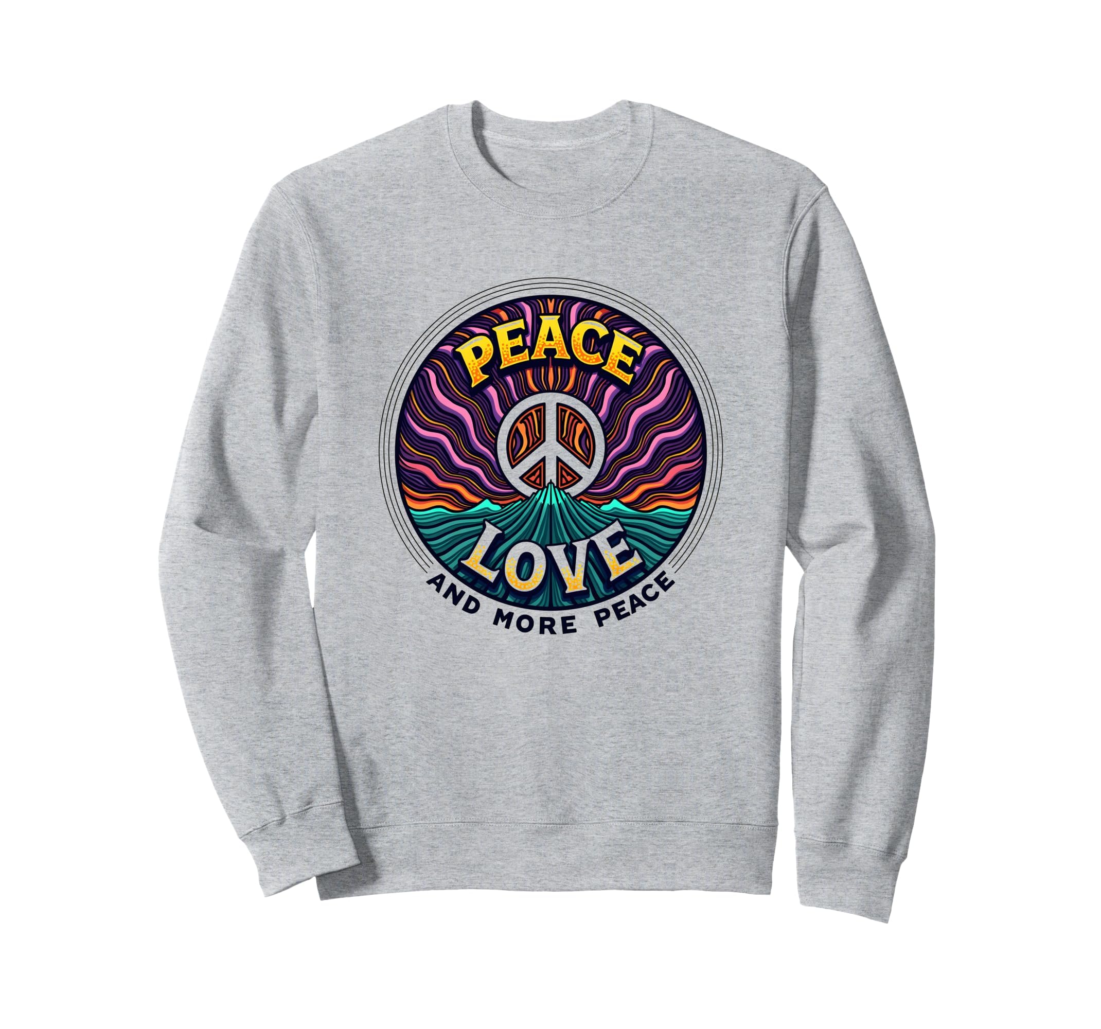 Hippie Peace Love 60S Groovy Sweatshirt - Novelty Apparel for Adults - T-Shirt, Sweatshirt, Hoodie