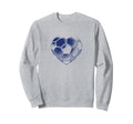 Soccer Ball Blue Color Heart Mom Sweatshirt - Streetwear Style Men Women - T-Shirt, Sweatshirt, Hoodie