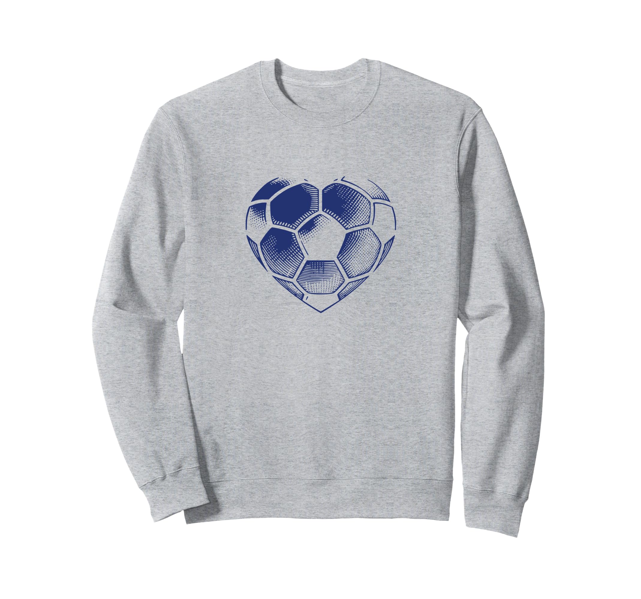 Soccer Ball Blue Color Heart Mom Sweatshirt - Streetwear Style Men Women - T-Shirt, Sweatshirt, Hoodie