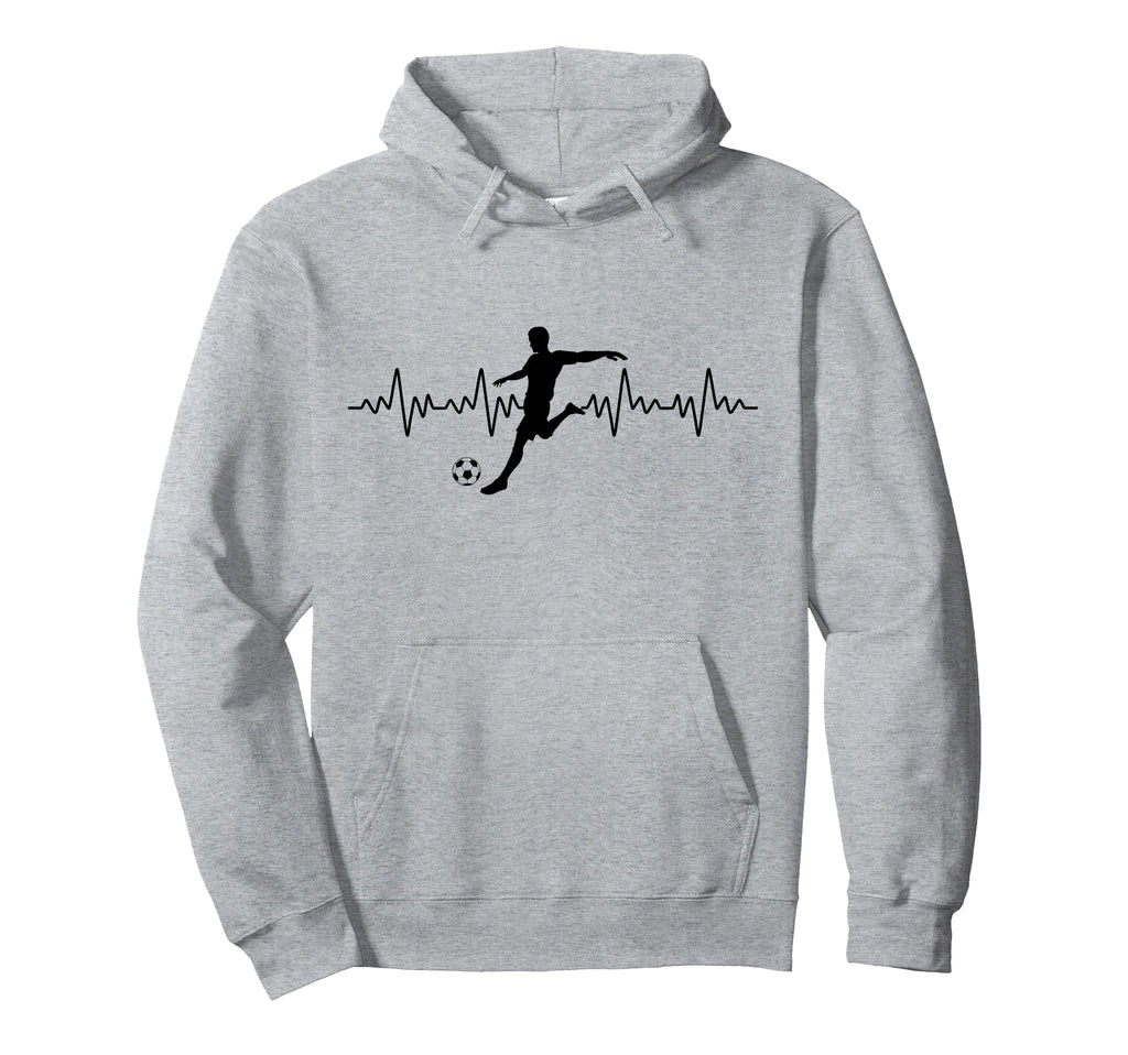 Football Heartbeat Soccer Lovers Hoodie - Graphic Print Unisex - T-Shirt, Sweatshirt, Hoodie
