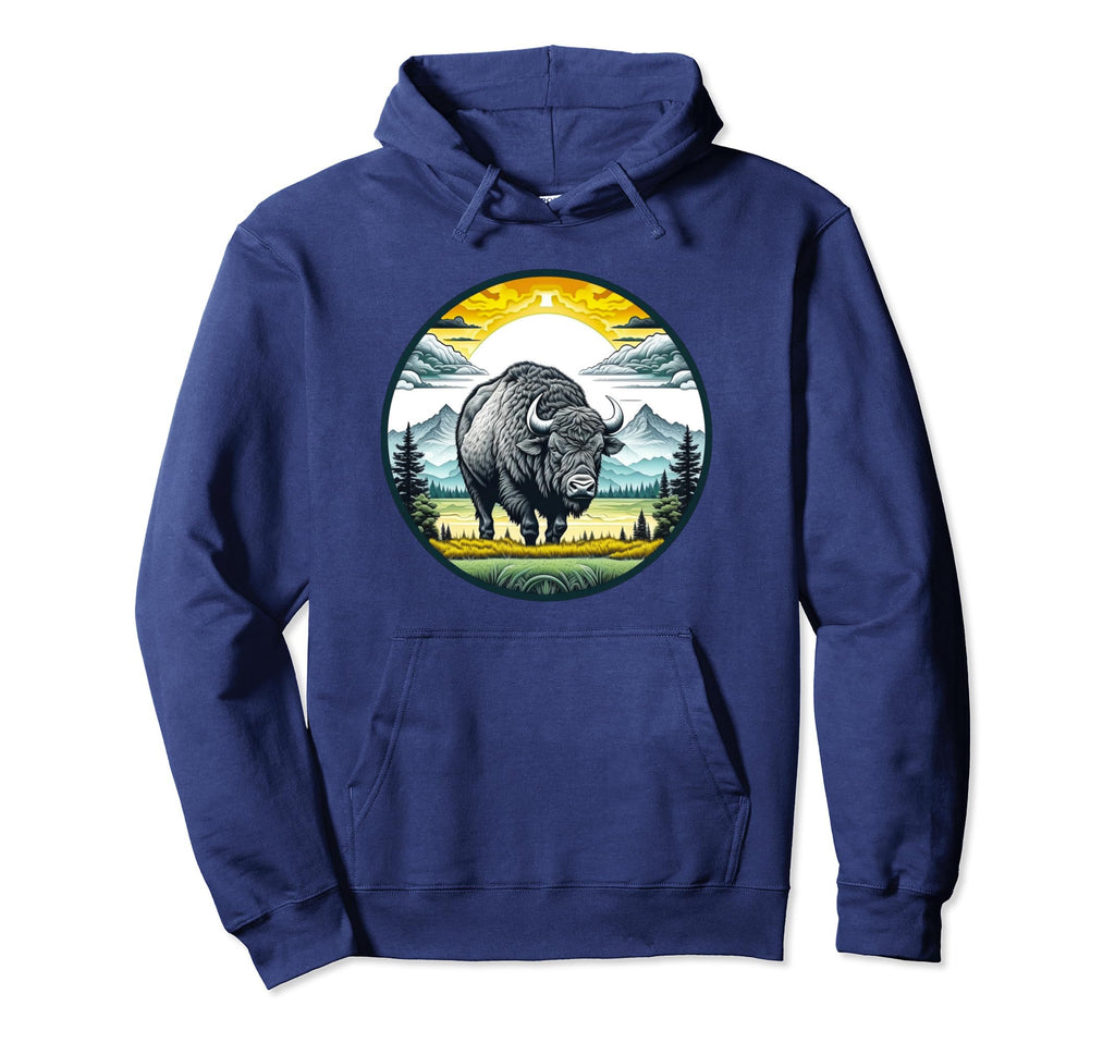 Buffalo Hiking Travel Camping Outdoors Hoodie - Fun Novelty Design Unisex - T-Shirt, Sweatshirt, Hoodie