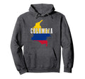 Colombia Map Pride Colombian Flag Hoodie - Aesthetic Graphic Men Women - T-Shirt, Sweatshirt, Hoodie