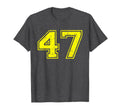 Number 47 Varsity Distressed Sport T-Shirt - Custom Art Print Men Women - T-Shirt, Sweatshirt, Hoodie