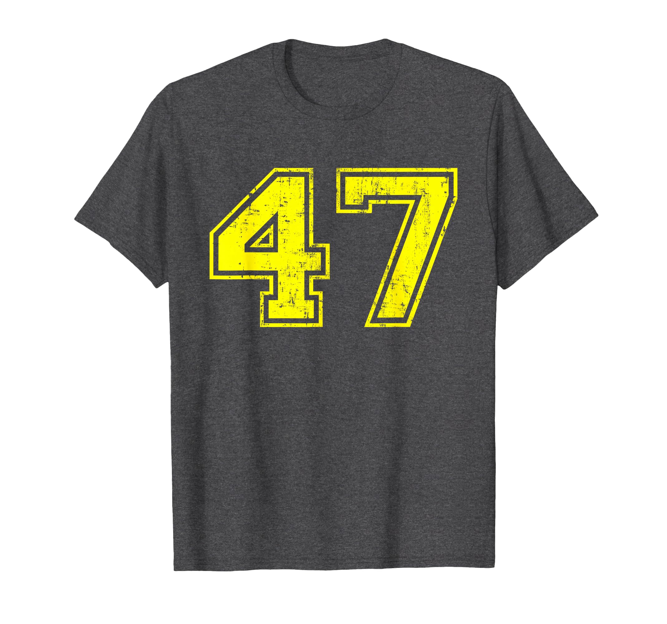 Number 47 Varsity Distressed Sport T-Shirt - Custom Art Print Men Women - T-Shirt, Sweatshirt, Hoodie