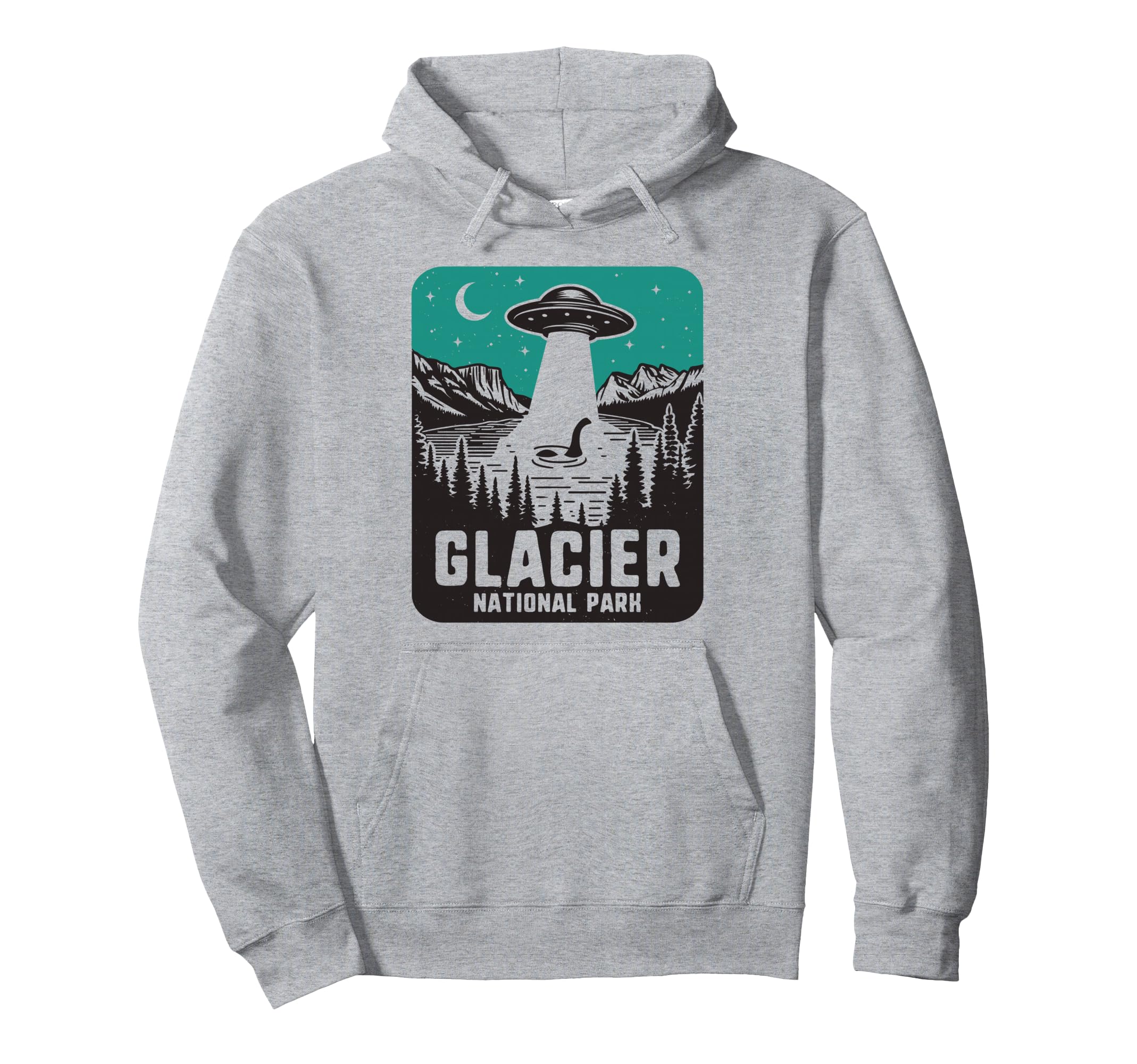Glacier National Park Montana Ufo Loch Hoodie - Novelty Apparel Unisex - T-Shirt, Sweatshirt, Hoodie