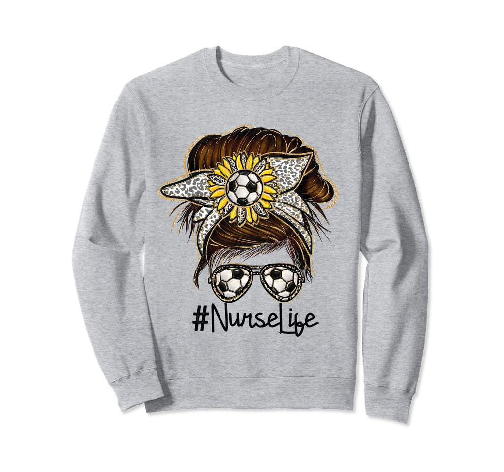 Nurse Life Soccer Leopard Messy Sweatshirt - Aesthetic Graphic for Adults - T-Shirt, Sweatshirt, Hoodie
