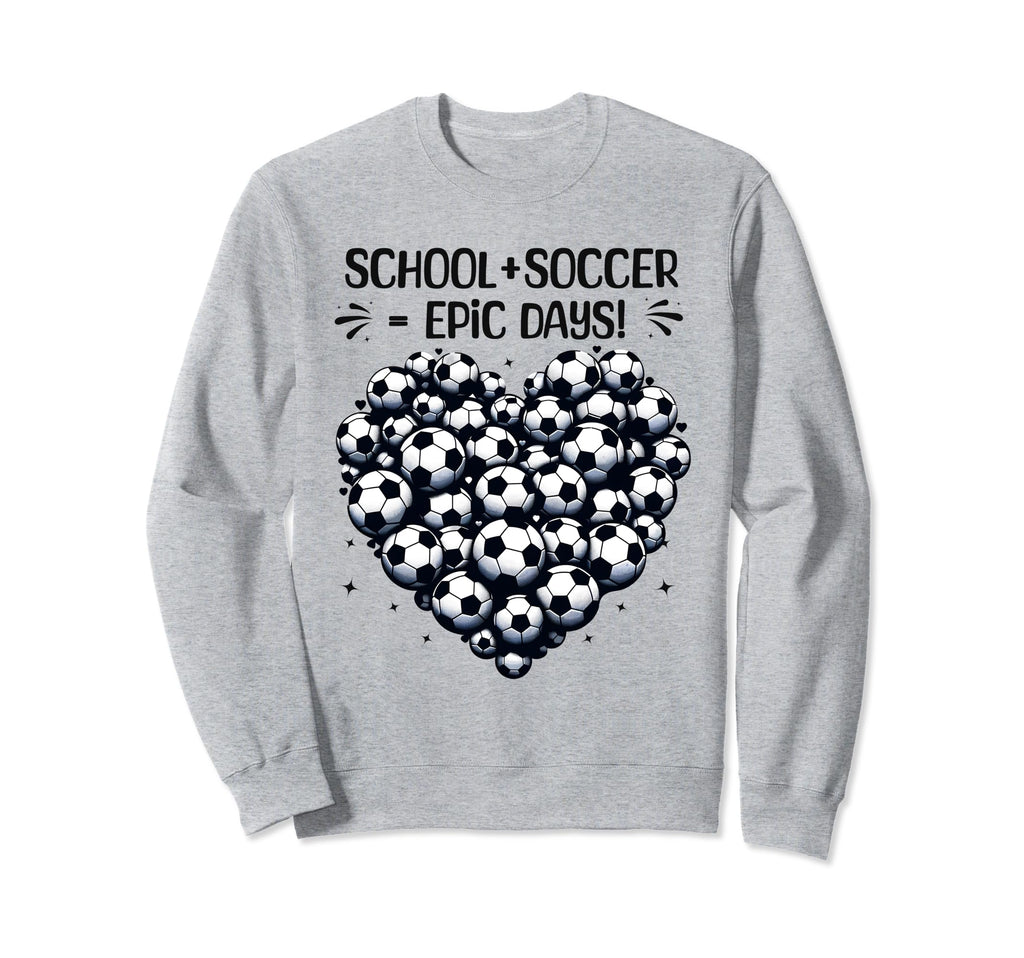 100 Days School Soccer Heart Love 100Th Sweatshirt - Trendy Graphic Unisex - T-Shirt, Sweatshirt, Hoodie