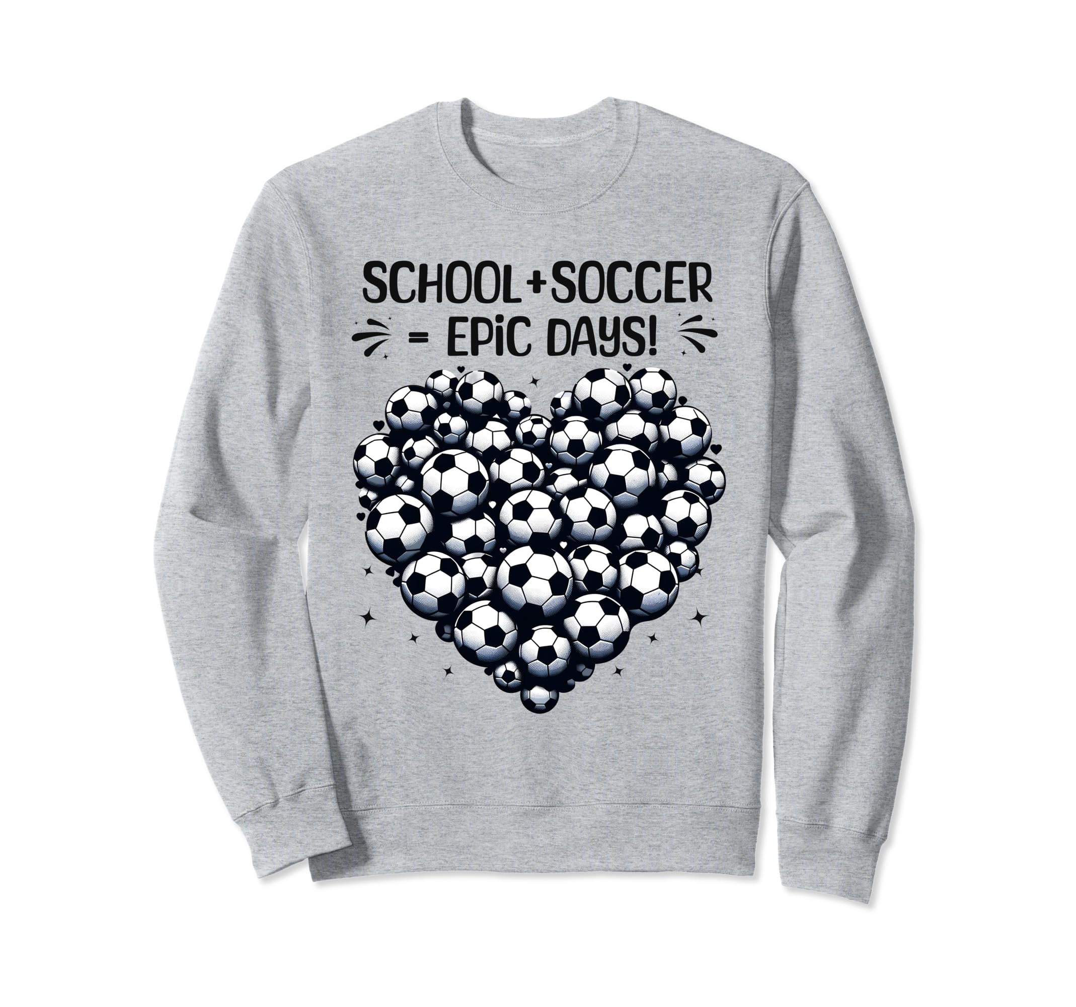 100 Days School Soccer Heart Sweatshirt - Casual Everyday Wear for Adults - T-Shirt, Sweatshirt, Hoodie