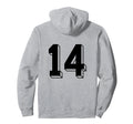 Number 14 Backside 80S 90S Team Hoodie - Fun Novelty Design Men Women - T-Shirt, Sweatshirt, Hoodie