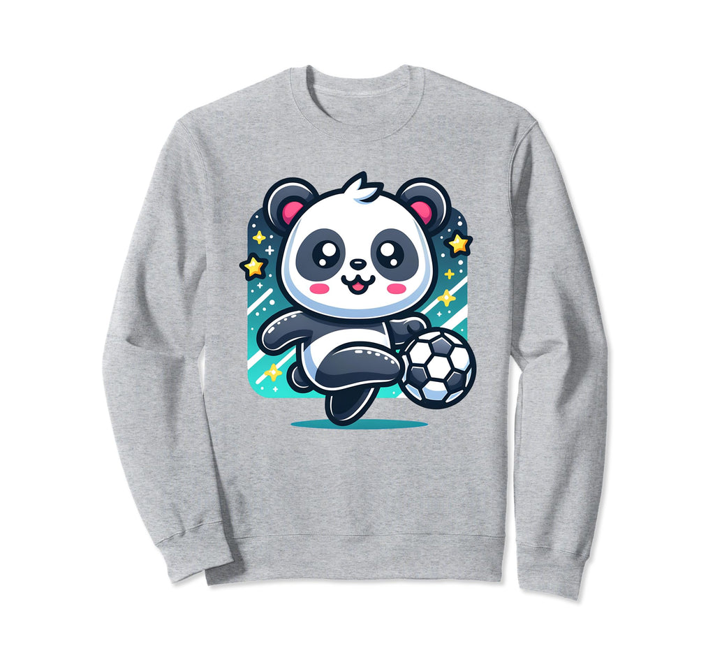 Panda Soccer Player Kicking Sweatshirt - Aesthetic Graphic for Adults - T-Shirt, Sweatshirt, Hoodie
