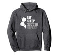Eat Sleep Soccer Repeat Funny Soccer Hoodie - Custom Art Print Men Women - T-Shirt, Sweatshirt, Hoodie