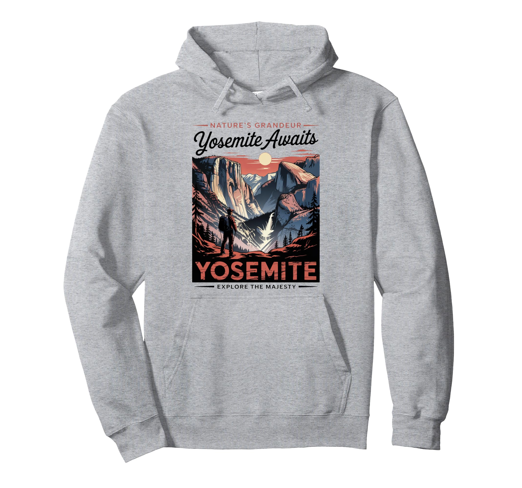 National Parks Explore Yosemite Half Hoodie - Aesthetic Graphic for Adults - T-Shirt, Sweatshirt, Hoodie