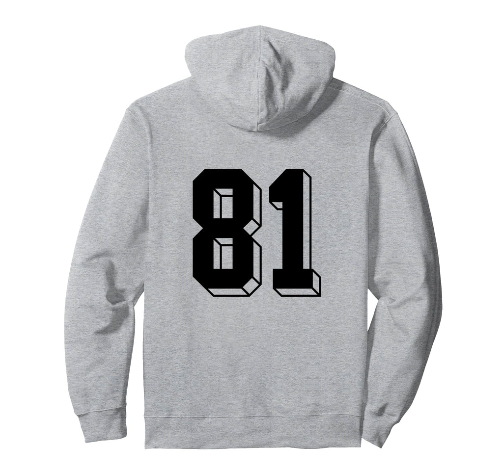 Number 81 Backside 80S 90S Team Jersey Hoodie - Trendy Graphic Men Women - T-Shirt, Sweatshirt, Hoodie