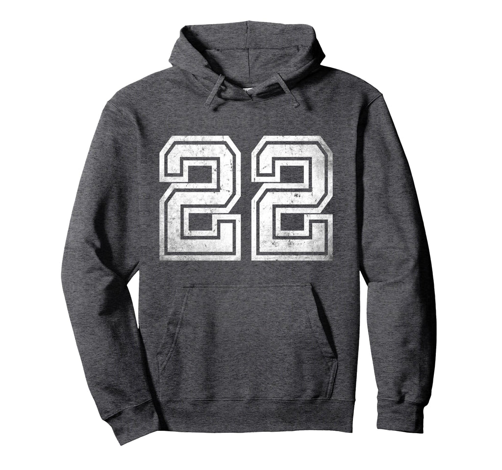 Distressed Number 22 Sport White Hoodie - Unique Graphic for Adults - T-Shirt, Sweatshirt, Hoodie