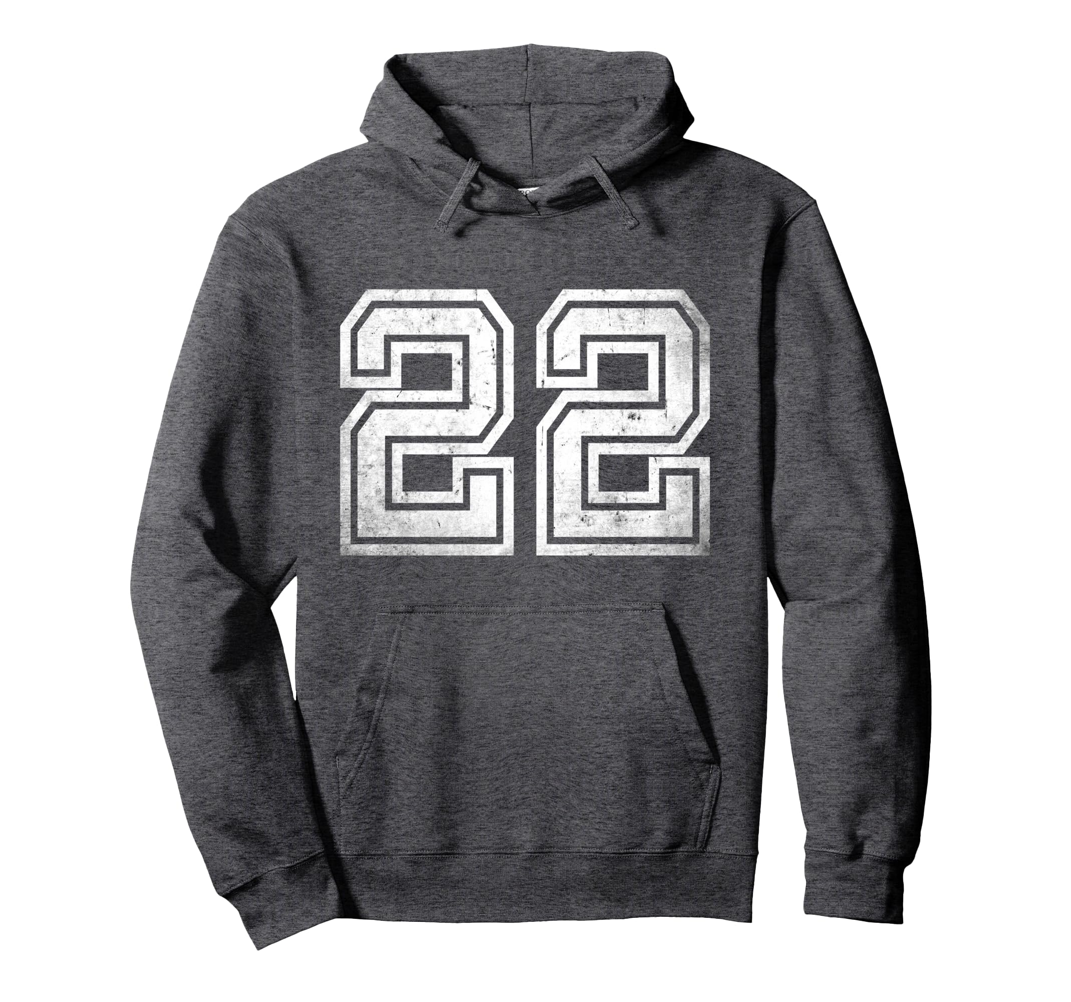 Distressed Number 22 Sport White Hoodie - Unique Graphic for Adults - T-Shirt, Sweatshirt, Hoodie