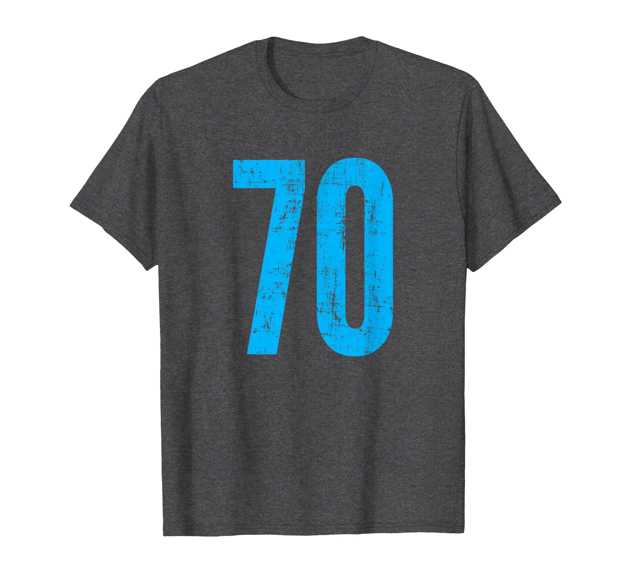 Number 70 Distressed Sport Team Player T-Shirt - Graphic Print for Adults - T-Shirt, Sweatshirt, Hoodie
