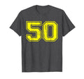 Number 50 Varsity Distressed Sport T-Shirt - Novelty Apparel Men Women - T-Shirt, Sweatshirt, Hoodie