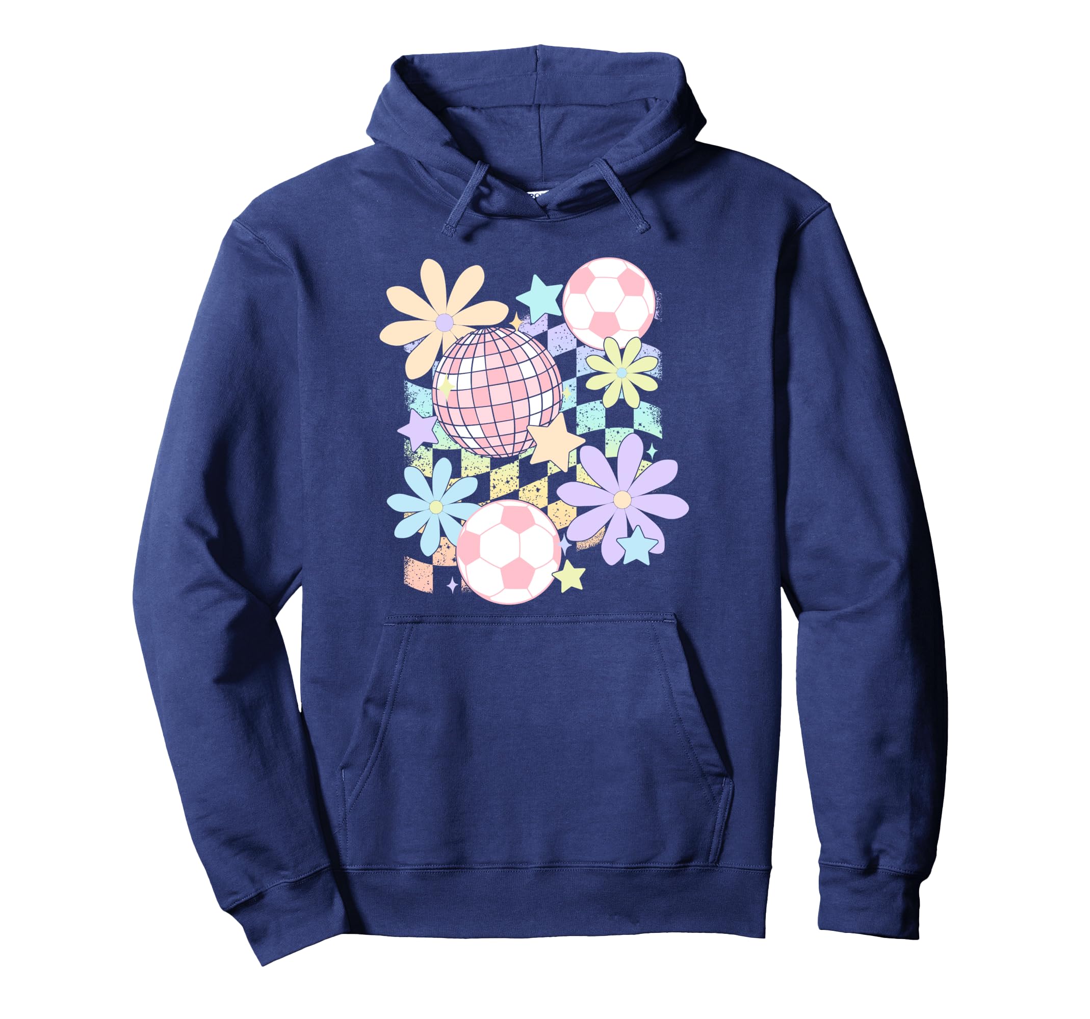 Trendy Sparkle Soccer Disco Vinatge Big Hoodie - Unique Graphic Unisex - T-Shirt, Sweatshirt, Hoodie