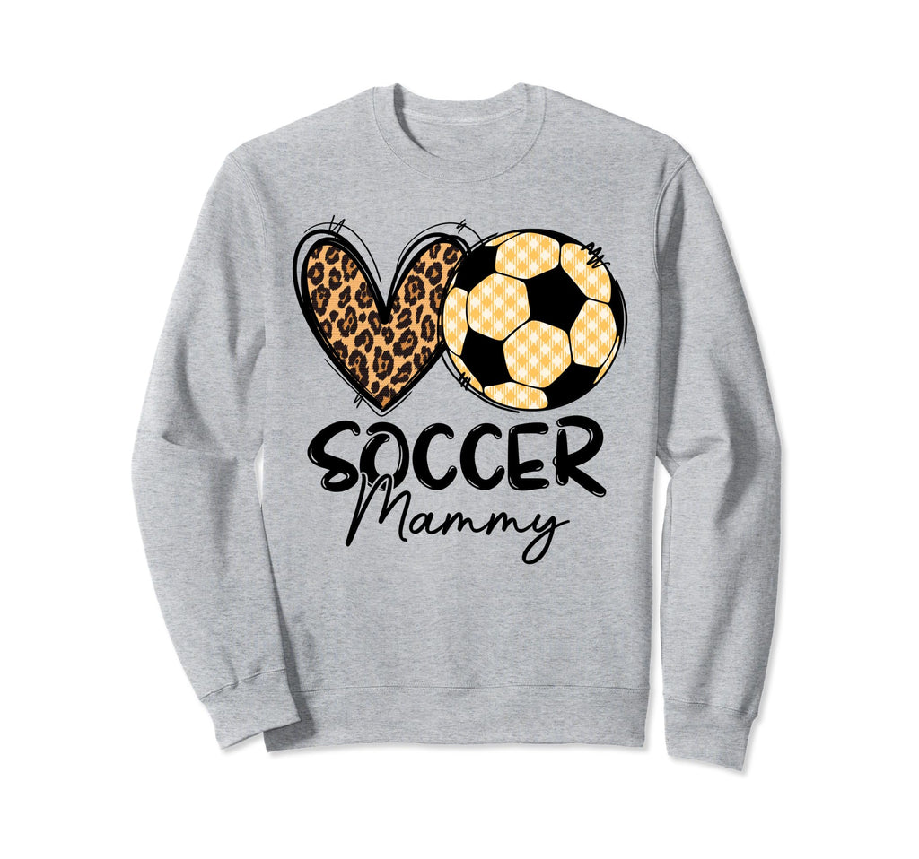 Soccer Mammy Heart Leopard Matching Sweatshirt - Trendy Graphic for Adults - T-Shirt, Sweatshirt, Hoodie
