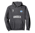 Greece No 7 Greek Flag Football Hoodie - Aesthetic Graphic Men Women - T-Shirt, Sweatshirt, Hoodie