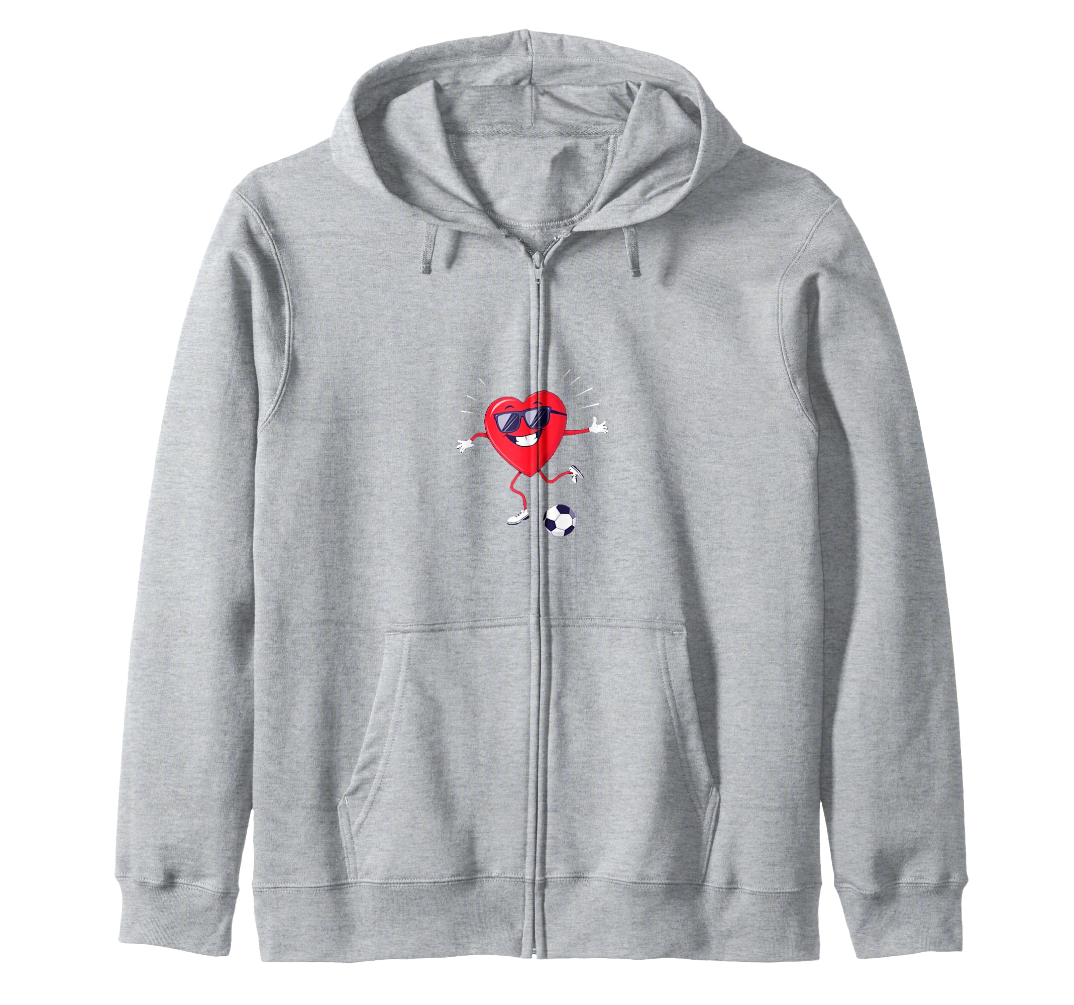 Cartoon Heart Soccer Gift Hoodie - Unique Graphic for Adults - T-Shirt, Sweatshirt, Hoodie