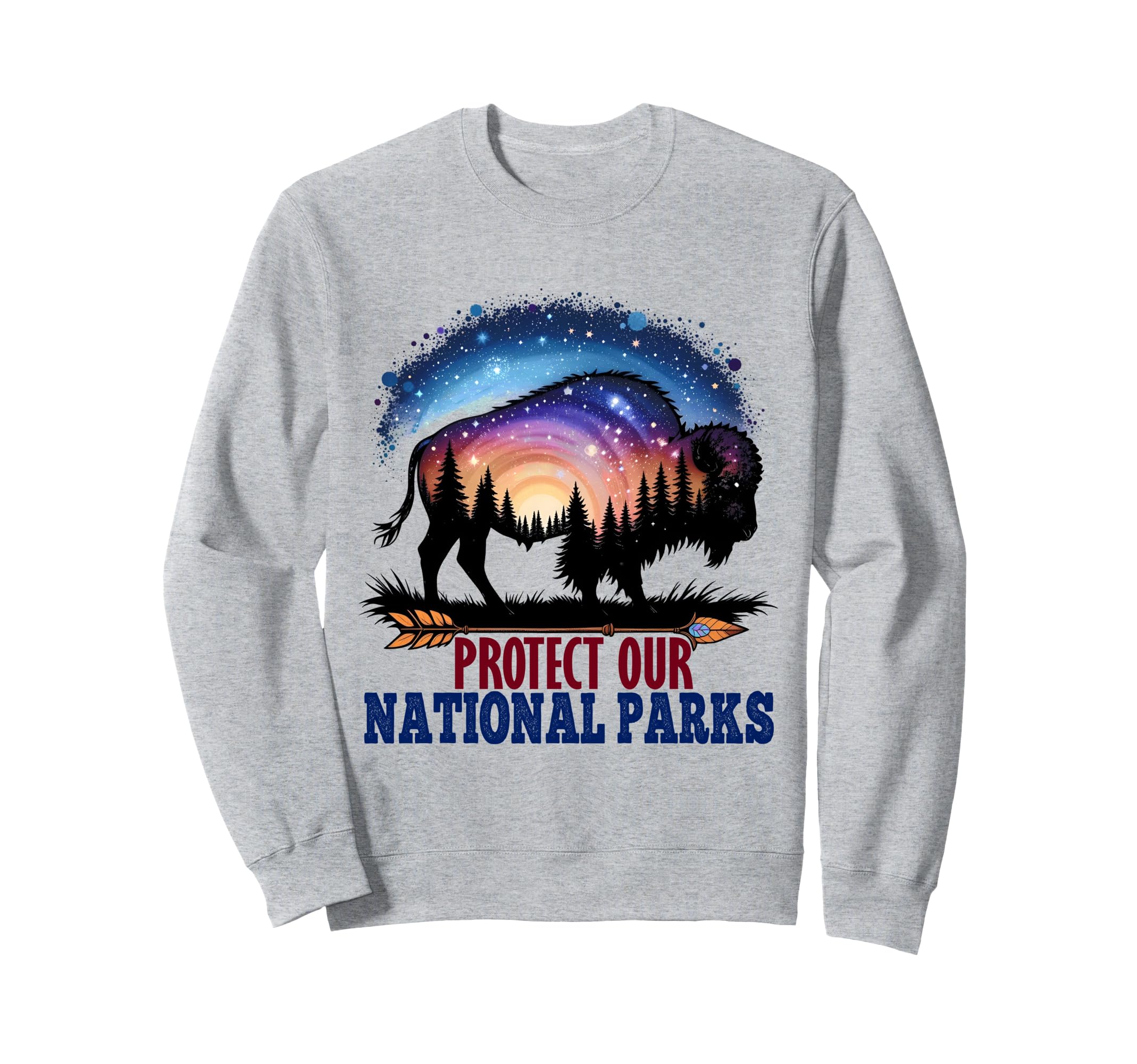 Save Our National Parks Bison Forest Sweatshirt - Graphic Print Unisex - T-Shirt, Sweatshirt, Hoodie