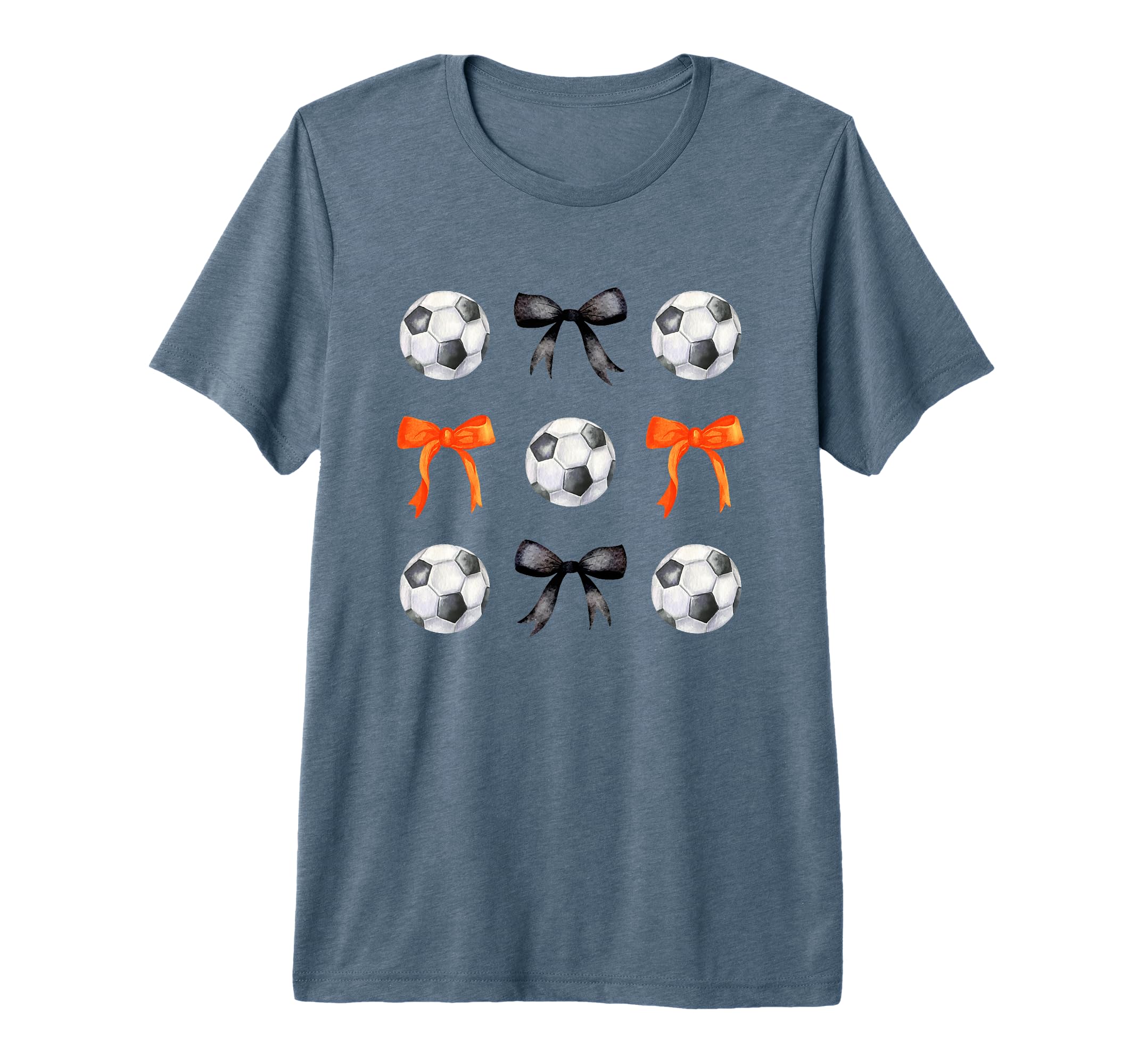 Basketballs Bows Soccer Player Black T-Shirt - Custom Art Print for Adults - T-Shirt, Sweatshirt, Hoodie