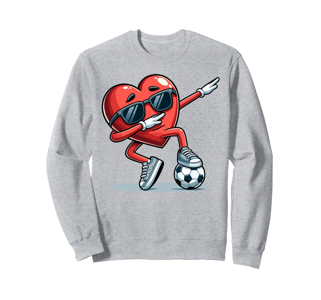 Heart Soccer Player Fun Sports Sweatshirt - Graphic Print for Adults - T-Shirt, Sweatshirt, Hoodie