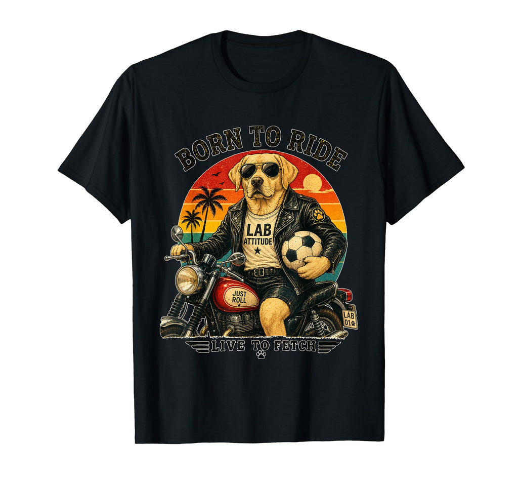 Labrador Retriever Motorbike Love T-Shirt - Casual Everyday Wear Men Women - T-Shirt, Sweatshirt, Hoodie