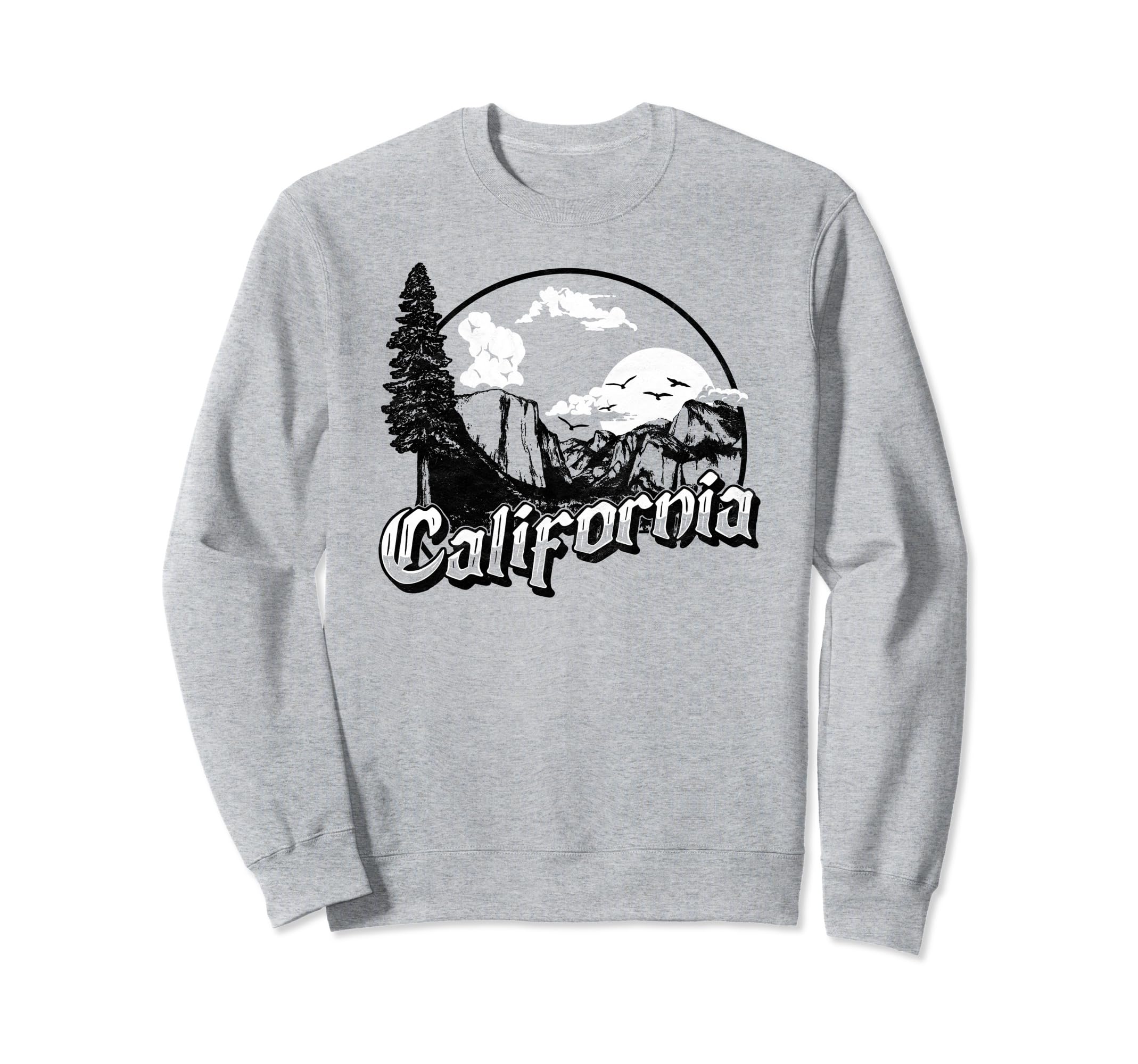 Distressed Yosemite Valley Sweatshirt - Minimalist Print for Adults - T-Shirt, Sweatshirt, Hoodie