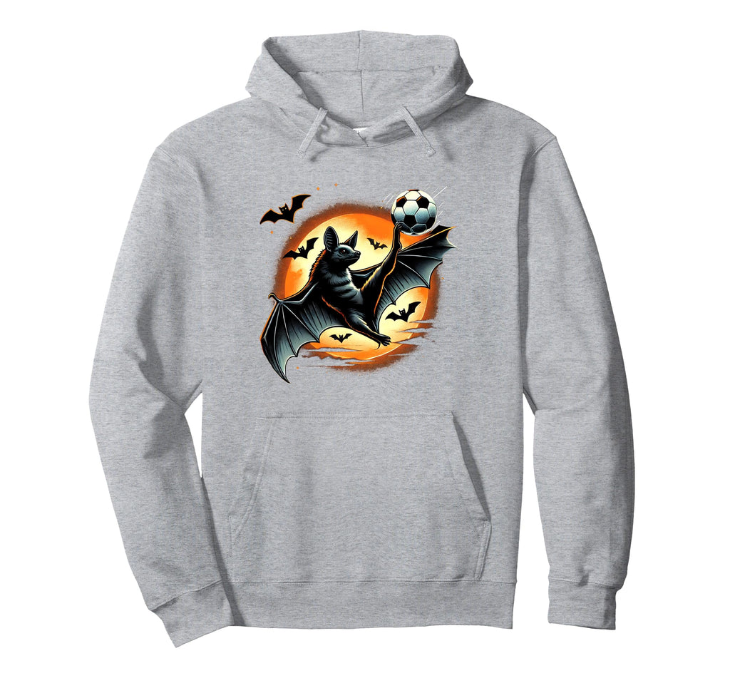 Funny Bat Playing Soccer Halloween Hoodie - Aesthetic Graphic for Adults - T-Shirt, Sweatshirt, Hoodie