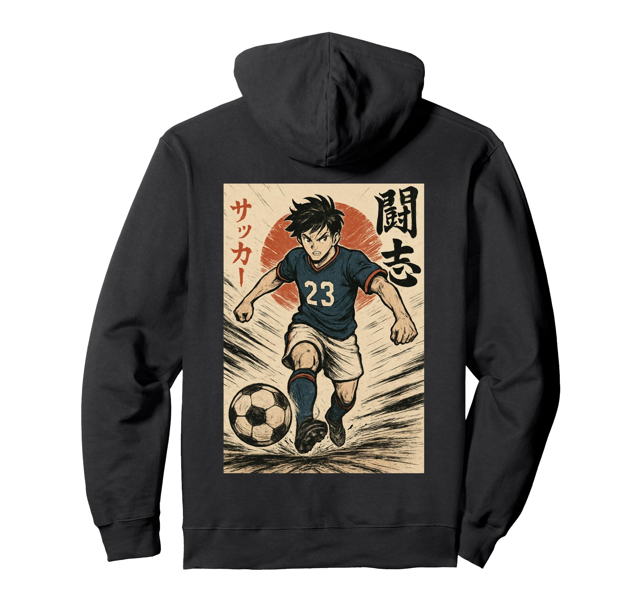 Manga Soccer Striker Football Player Hoodie - Minimalist Print for Adults - T-Shirt, Sweatshirt, Hoodie