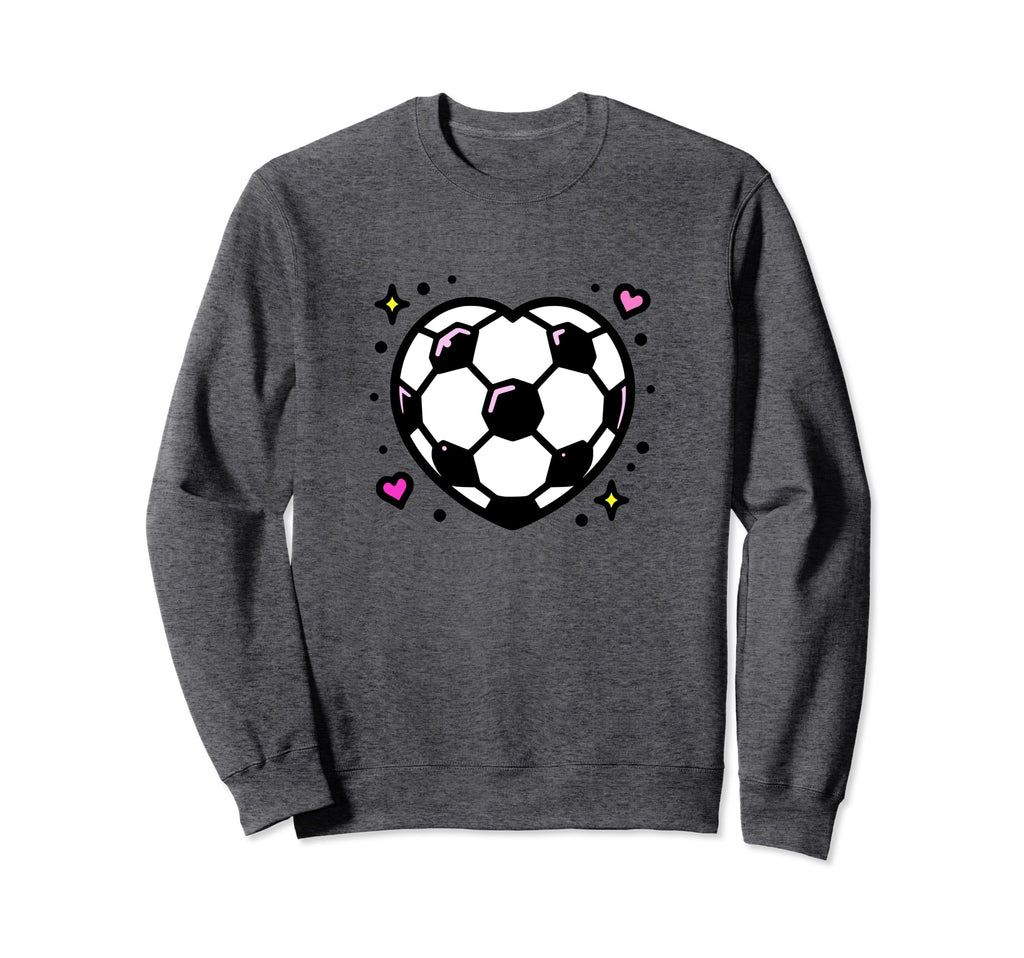 Soccer Ball Heart Mom Fan Casual Sweatshirt - Aesthetic Graphic Unisex - T-Shirt, Sweatshirt, Hoodie