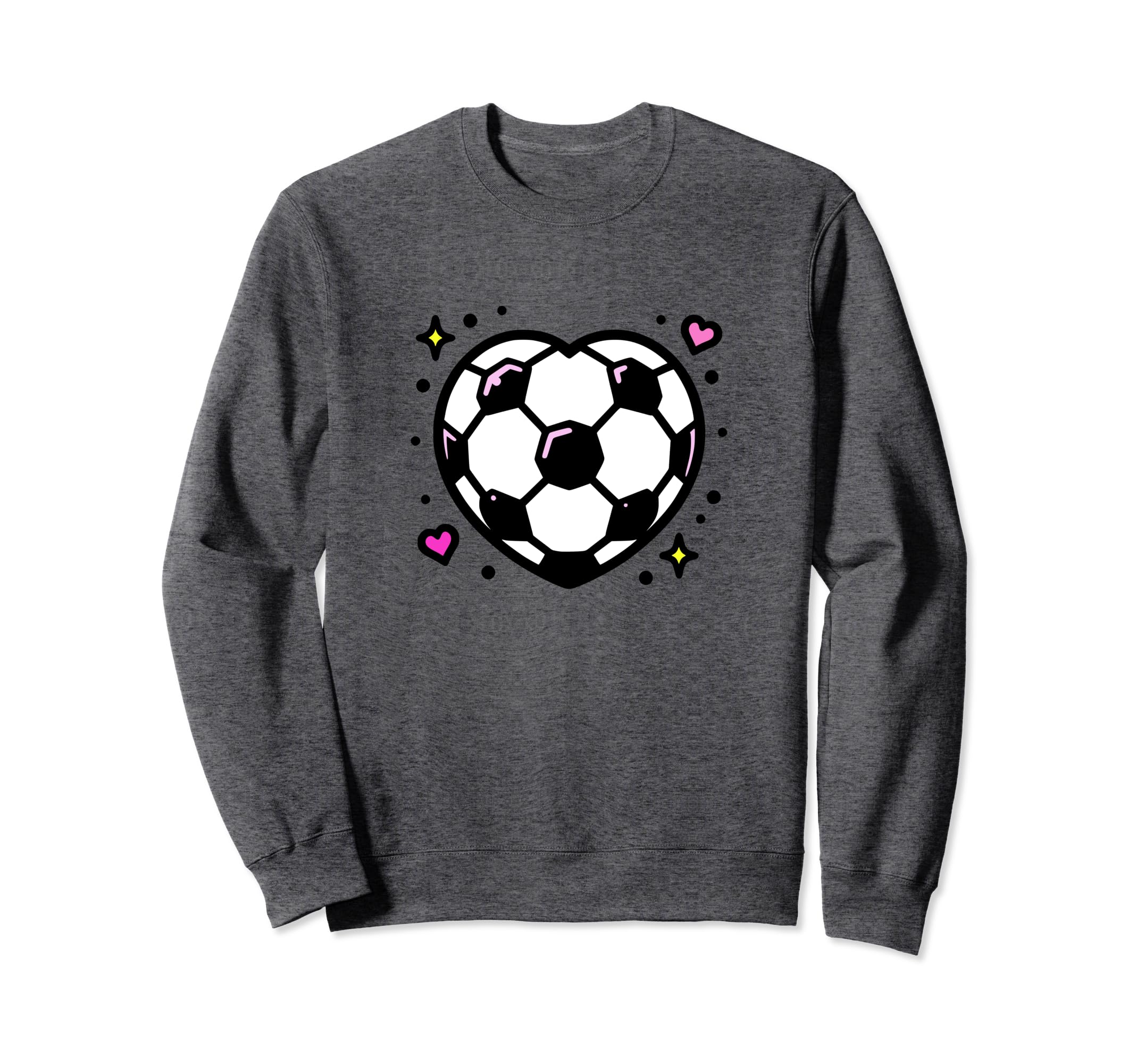 Soccer Ball Heart Mom Fan Casual Sweatshirt - Aesthetic Graphic Unisex - T-Shirt, Sweatshirt, Hoodie