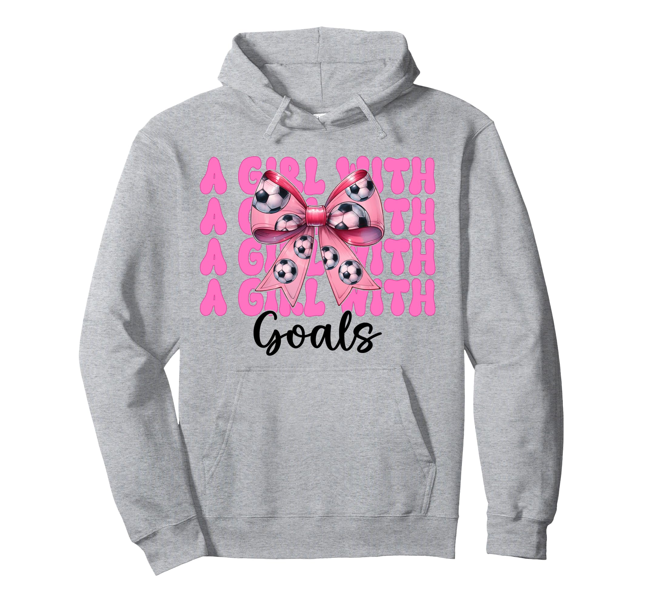 Goals Soccer Coquette Bow Hoodie - Minimalist Print Men Women - T-Shirt, Sweatshirt, Hoodie