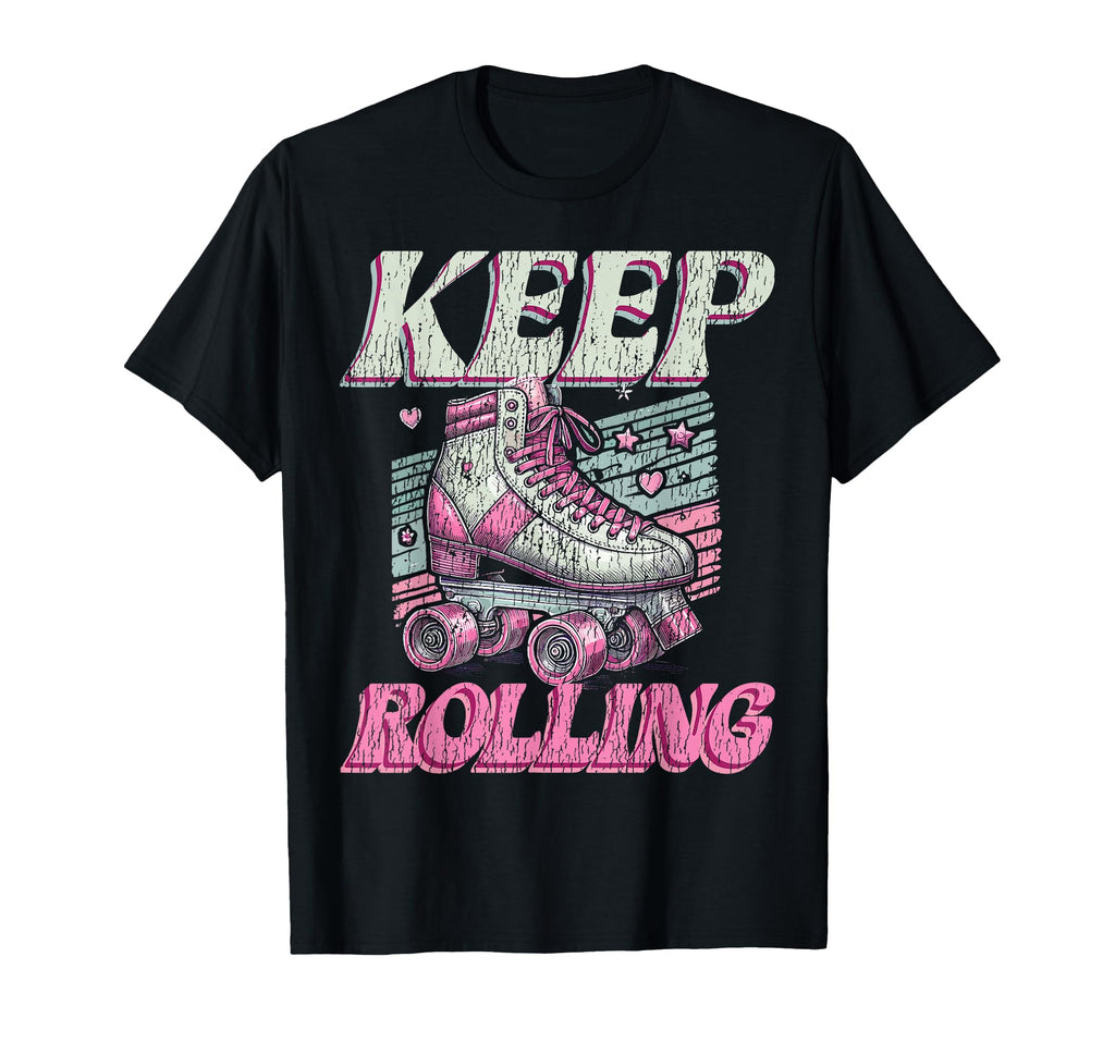 Roller Skating Skate 1970S Keep T-Shirt - Casual Everyday Wear for Adults - T-Shirt, Sweatshirt, Hoodie