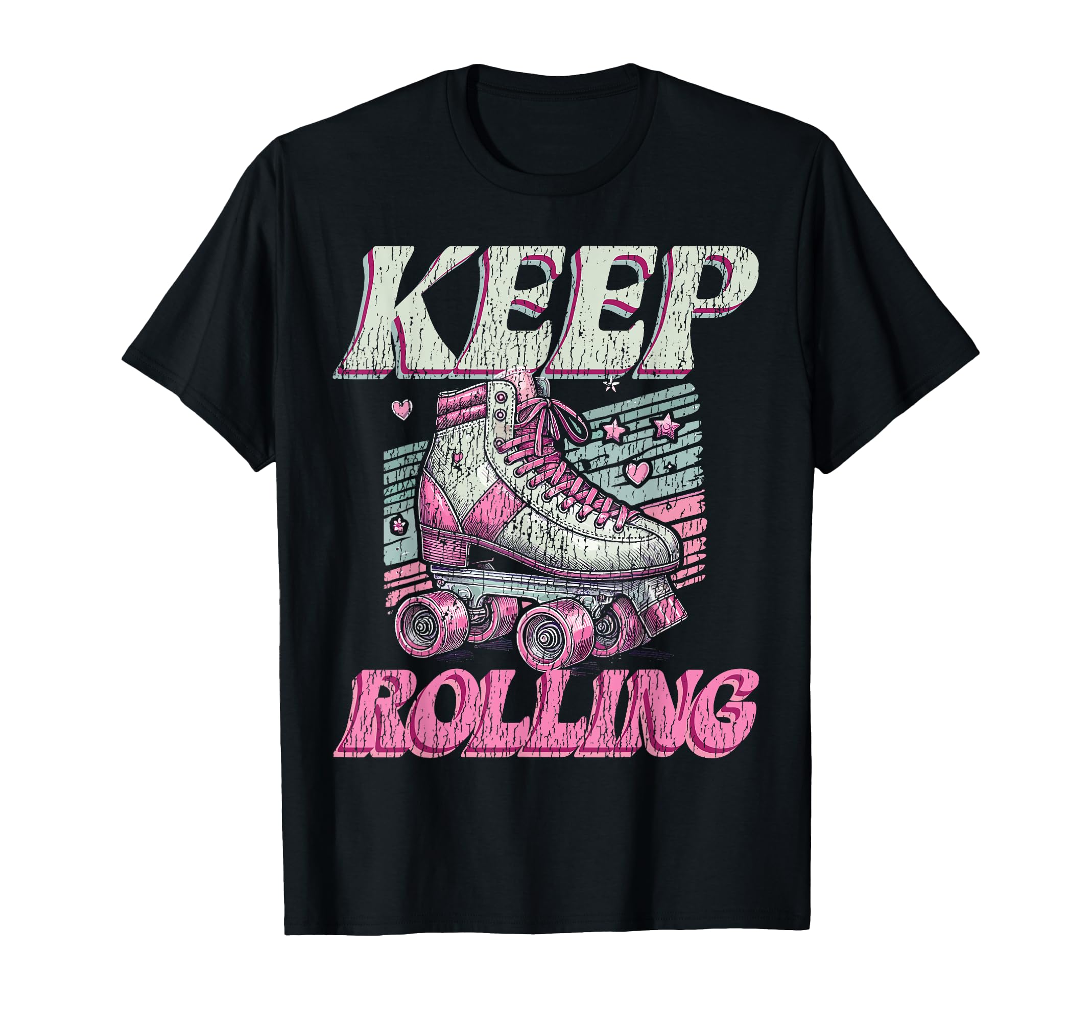 Roller Skating Skate 1970S Keep T-Shirt - Casual Everyday Wear for Adults - T-Shirt, Sweatshirt, Hoodie
