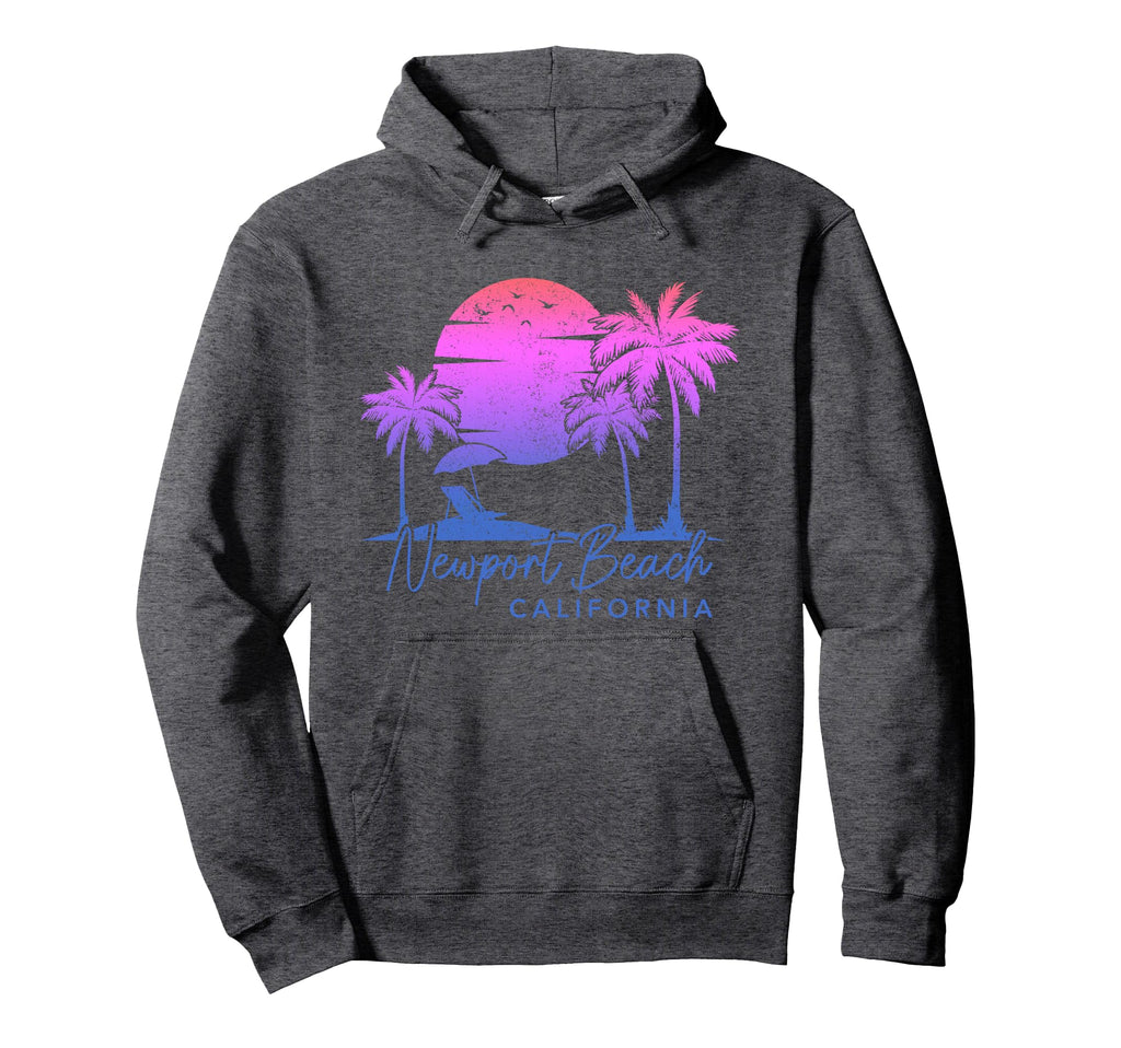 Newport Beach California Surf Sunset Surfer Hoodie - Novelty Apparel Unisex - T-Shirt, Sweatshirt, Hoodie
